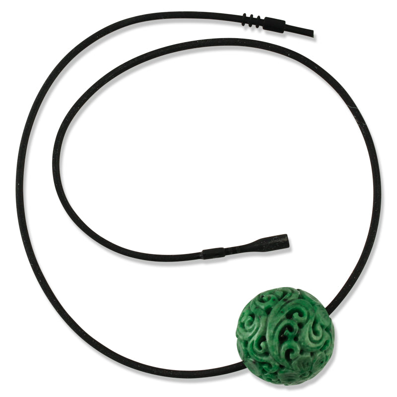 GREEN JADEITE JADE CARVED BEAD NECKLACE UPC #389175