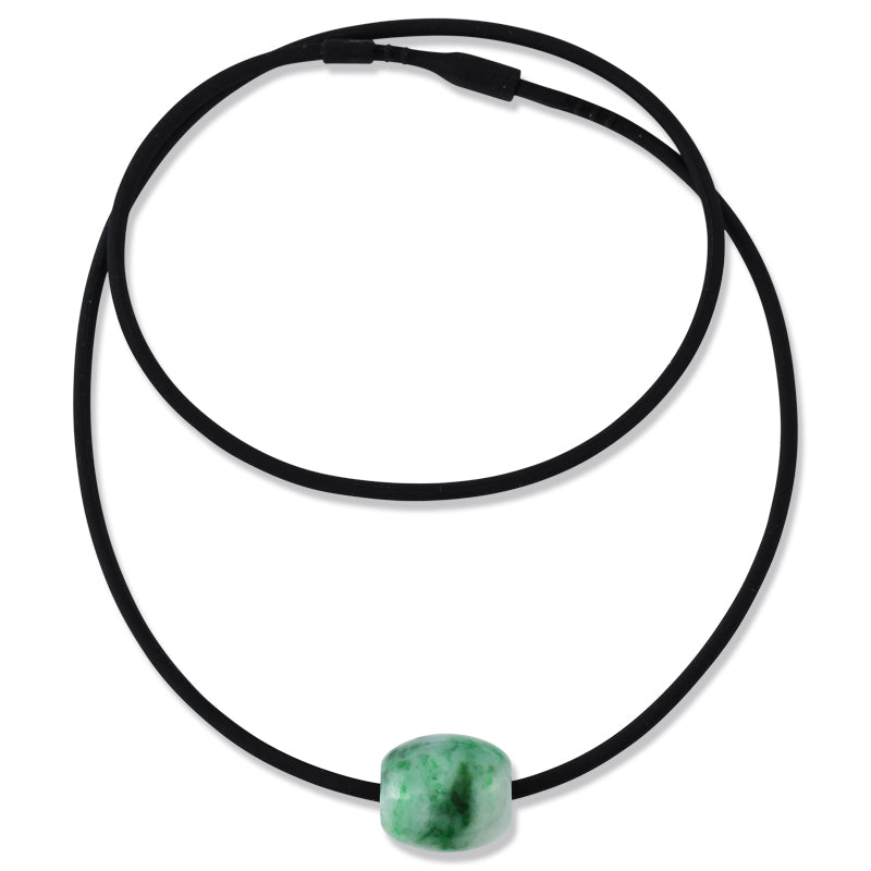 GREEN JADEITE JADE BEAD SLIDE NECKLACE UPC #371590