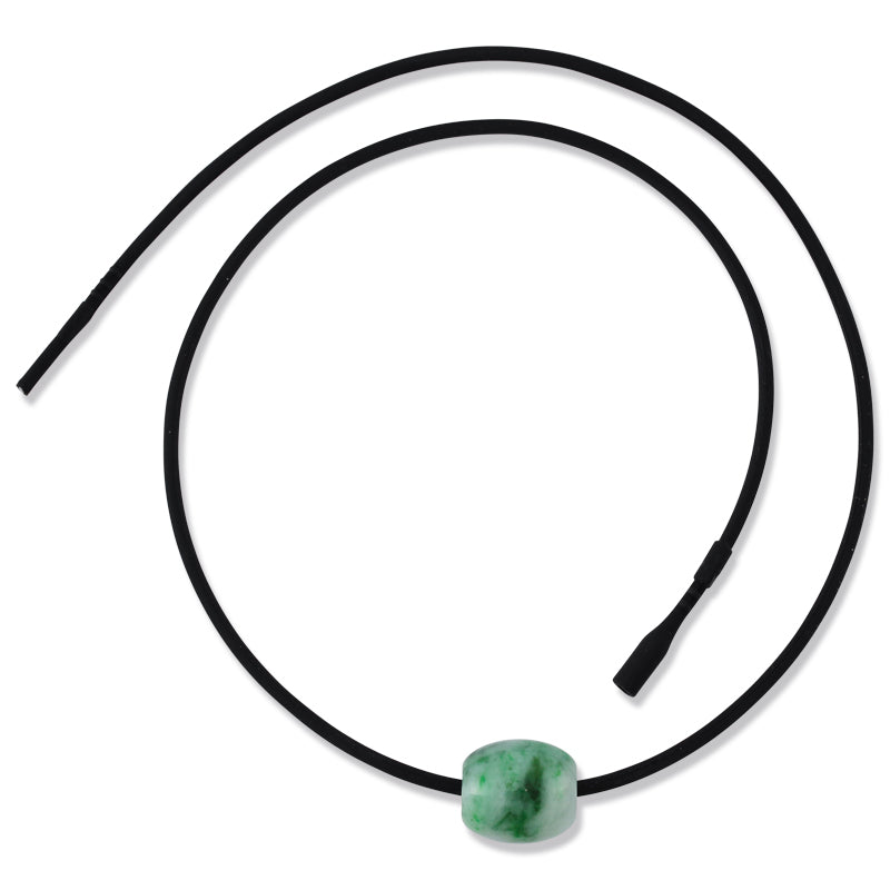 GREEN JADEITE JADE BEAD SLIDE NECKLACE UPC #371590