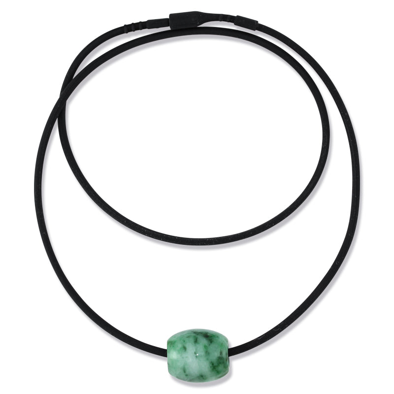 GREEN JADEITE JADE BEAD SLIDE NECKLACE UPC #372344