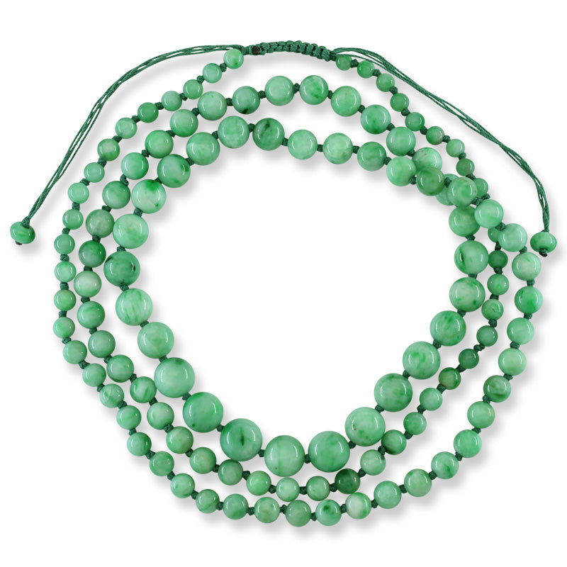 GREEN JADEITE JADE ADJUSTABLE BEAD NECKLACE UPC #395312