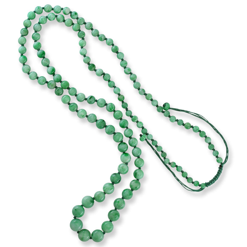 GREEN JADEITE JADE ADJUSTABLE BEAD NECKLACE UPC #395312