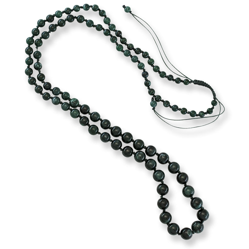Blue Green Jadeite Jade Adjustable Bead Necklace | UPC #399389