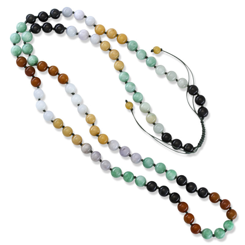 Rainbow Jadeite Jade Adjustable Bead Necklace | UPC #396760