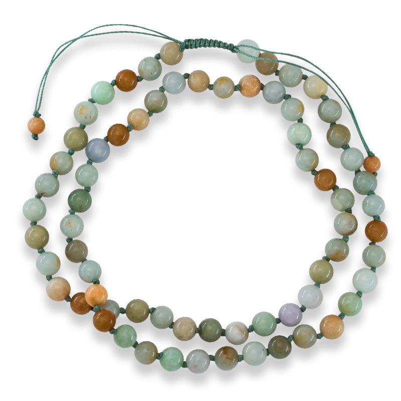 Multicolor Jadeite Jade Adjustable Bead Necklace | UPC #397828
