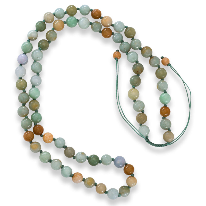 Multicolor Jadeite Jade Adjustable Bead Necklace | UPC #397828
