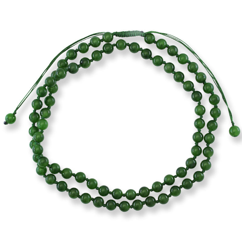 Green Nephrite Jade Adjustable Bead Necklace UPC #397835