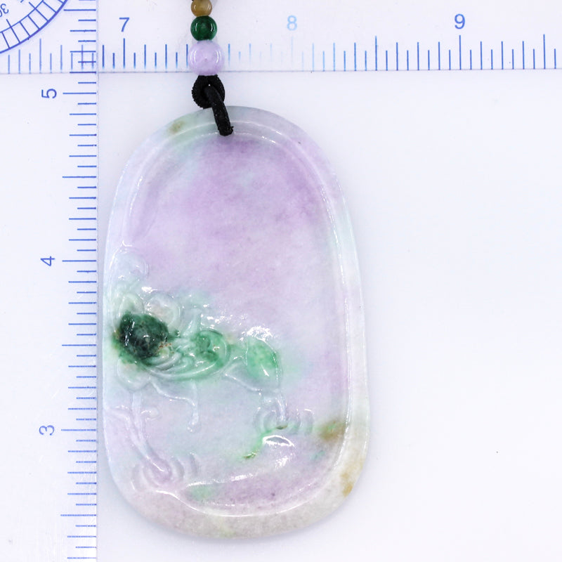 Lavender Jadeite Jade Guanyin Carving Necklace | UPC #393288