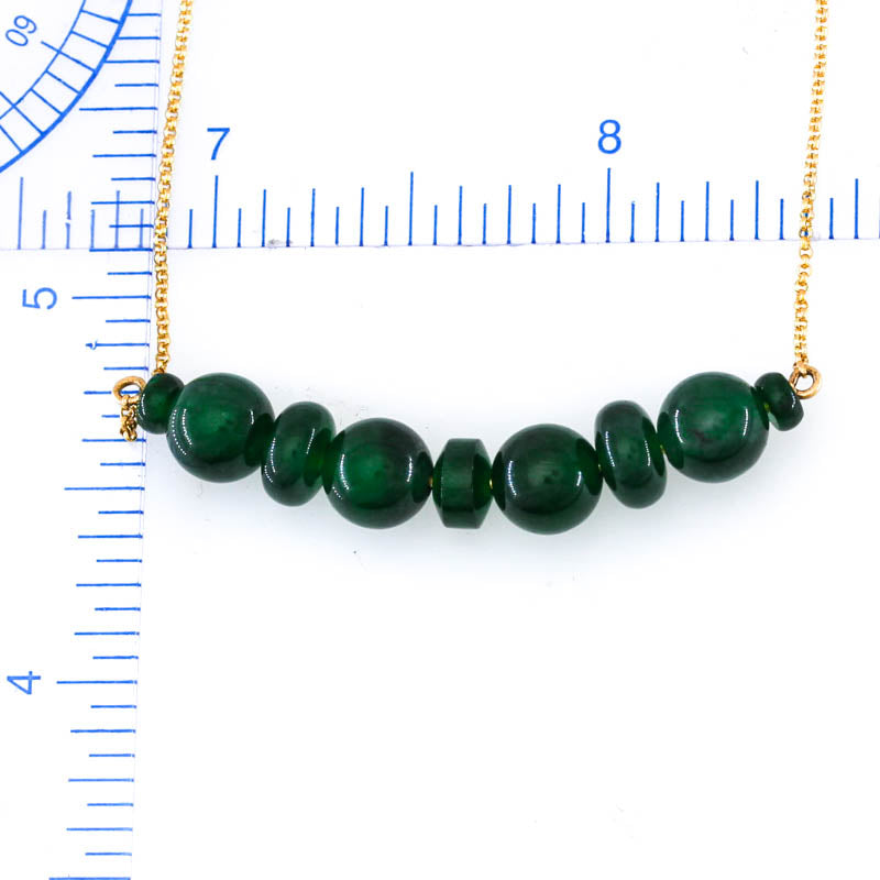 Blue-Green Guatemalan Jadeite Jade on 18K Yellow Gold Chain | UPC #403130