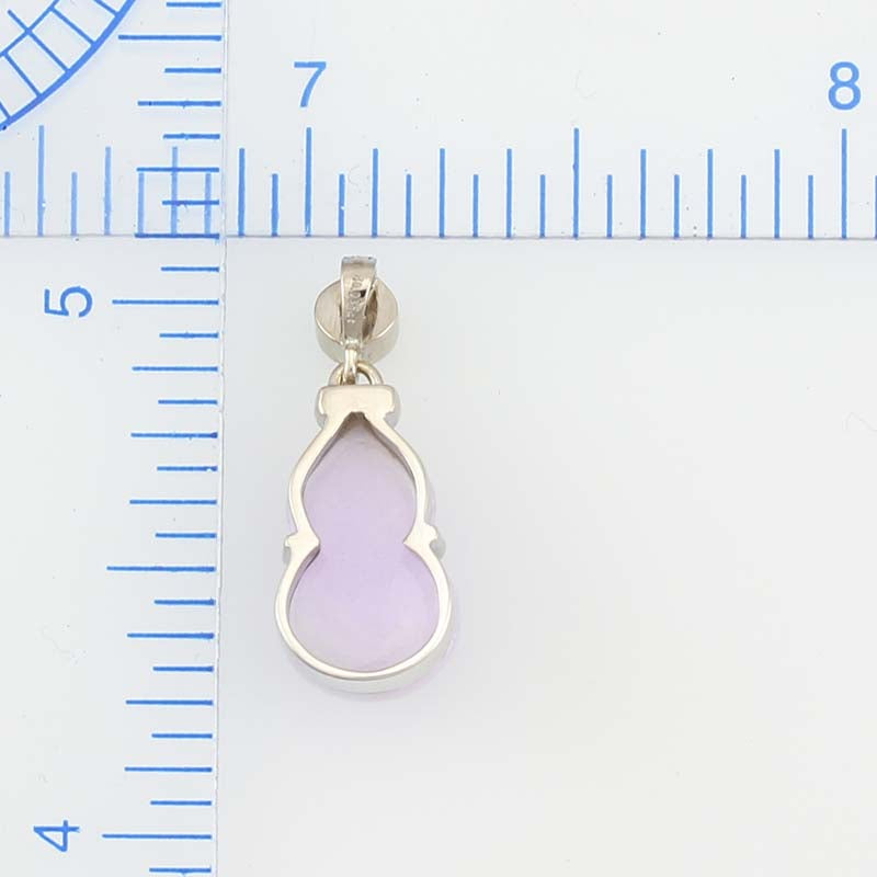 18K WHITE GOLD LAVENDER JADEITE JADE 'HULU' GOURD PENDANT UPC #345522