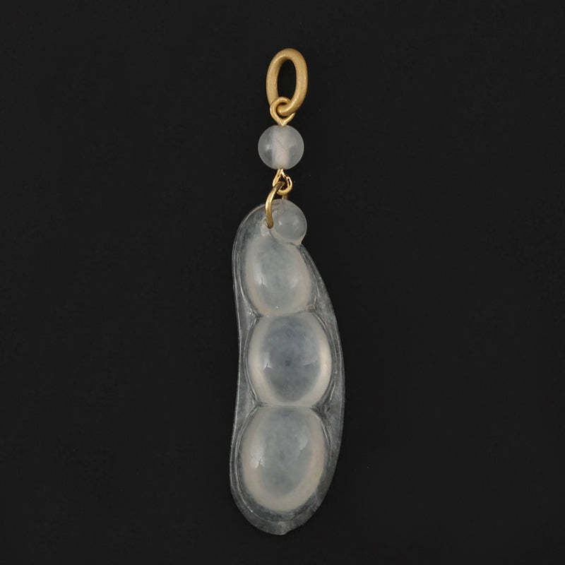 18K YELLOW GOLD ICE JADEITE JADE PEA POD PENDANT UPC #362314