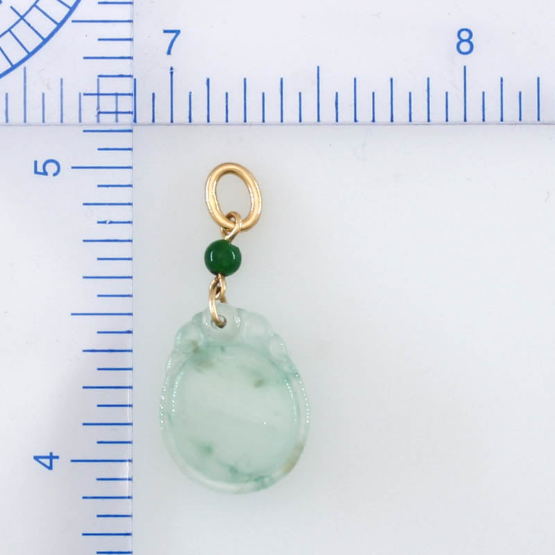 Water Jadeite Jade Carved Gourd 14k Yellow Gold Pendant | UPC #375819