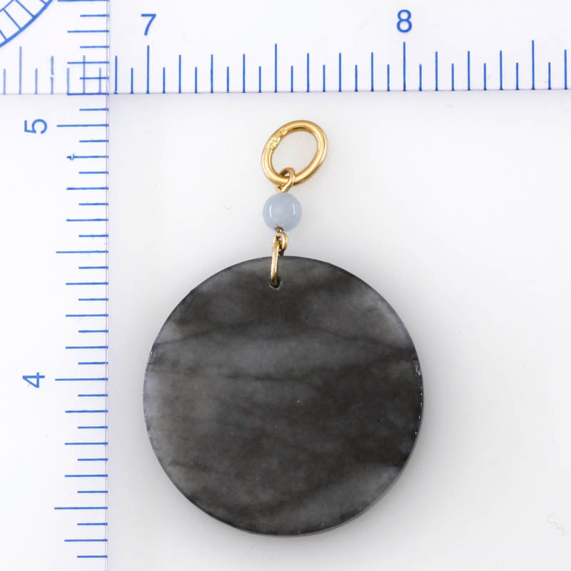 18K White Gold Lavender And Green Jadeite Jade Ball Drop Pendant Jade Jewelry