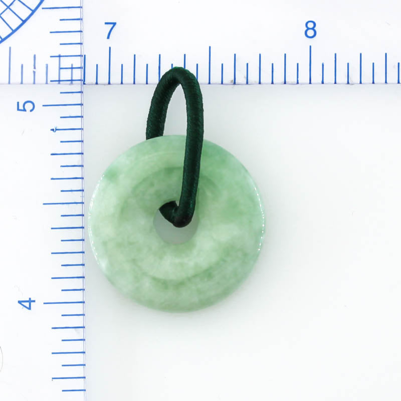 Green Jadeite Jade PI Disc Pendant | Jade Donut | UPC #383814
