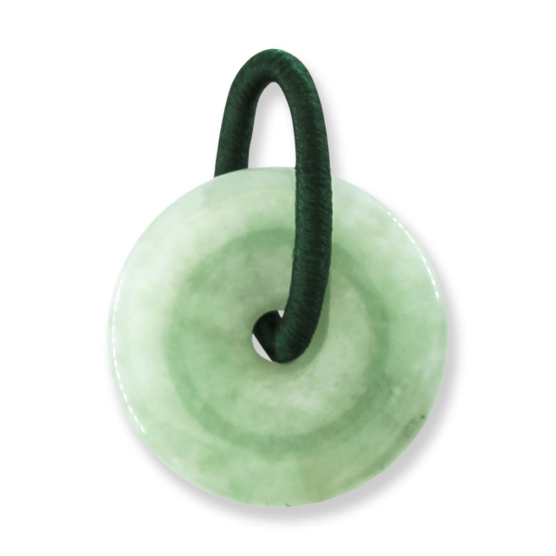 Green Jadeite Jade PI Disc Pendant | Jade Donut | UPC #383814