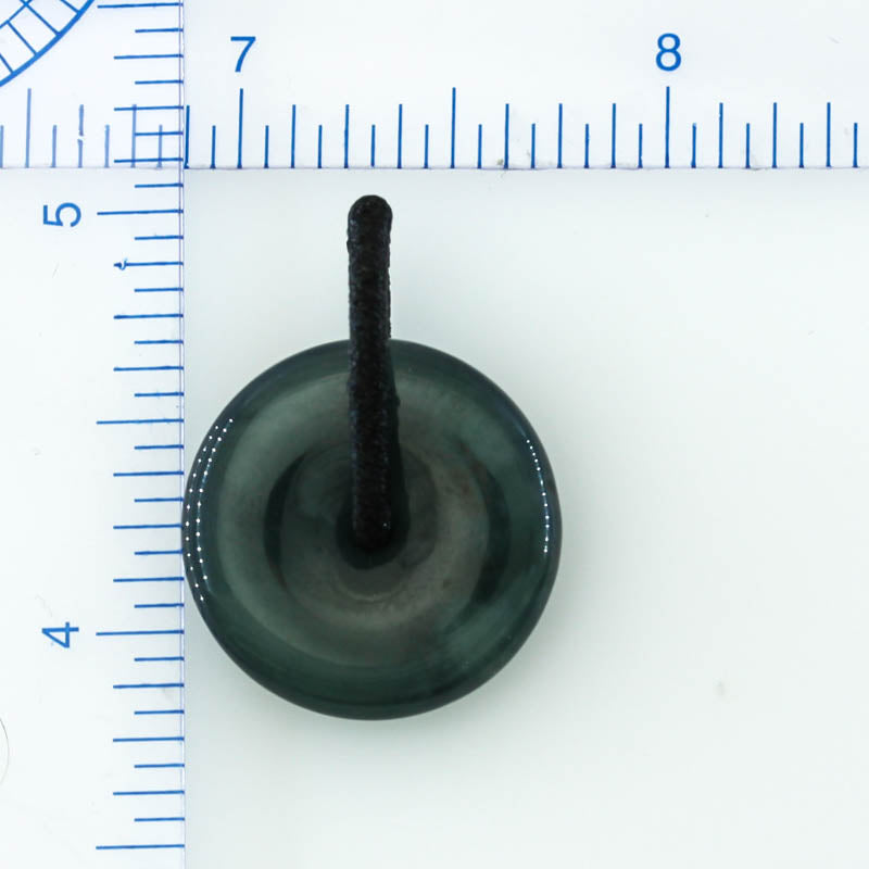 Blue Green Jadeite Jade PI Disc Pendant UPC #383845