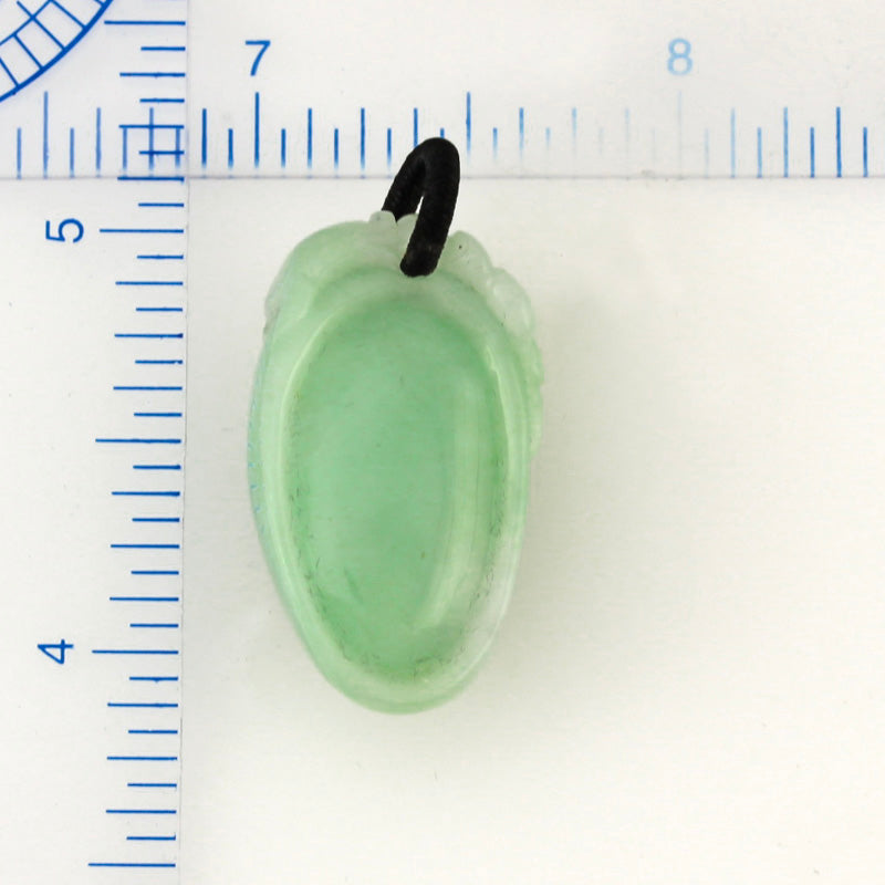 Small Green Jadeite Jade Gourd Pendant for Women on Silk Bail | UPC #390201