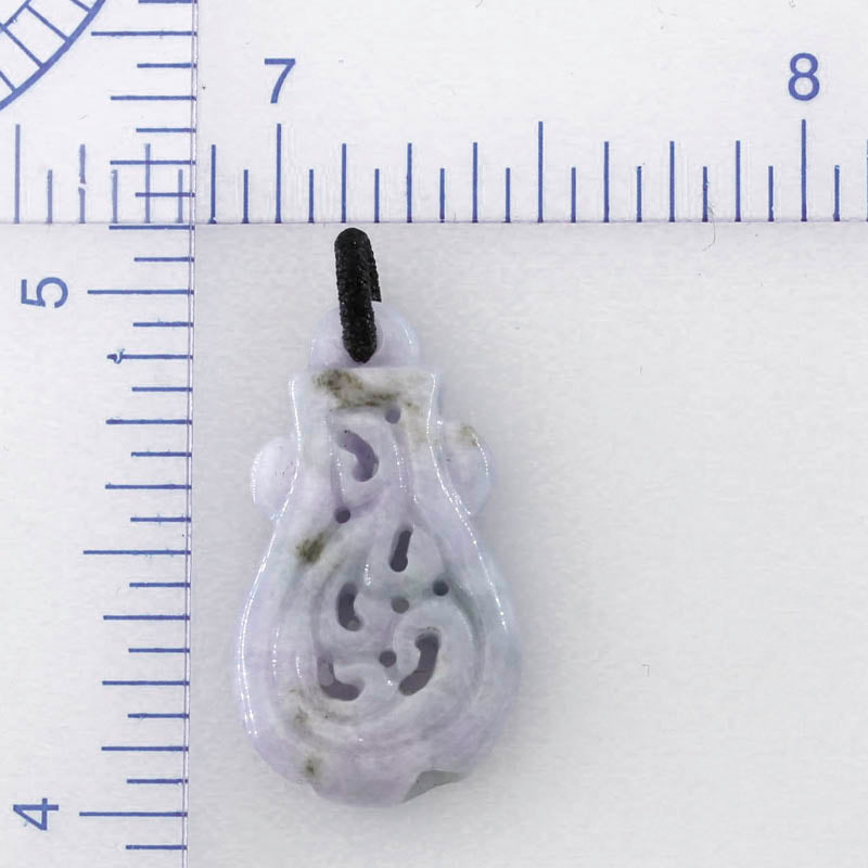 Lavender Jadeite Jade Carved Vase with Dragon Pendant | UPC #394346