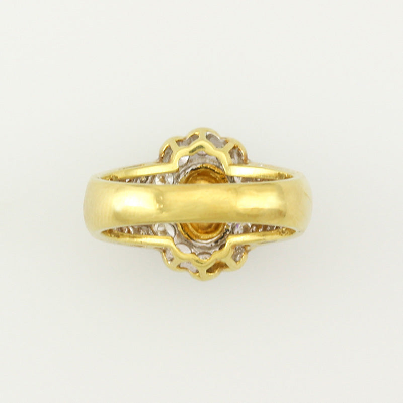 Estate Jewelry | Vintage Jadeite Jade and Diamond Ring in 18K Yellow Gold | UPC #353299