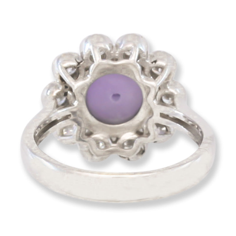 18K White Gold Designer Lavender Jadeite Jade Ring | UPC #398054