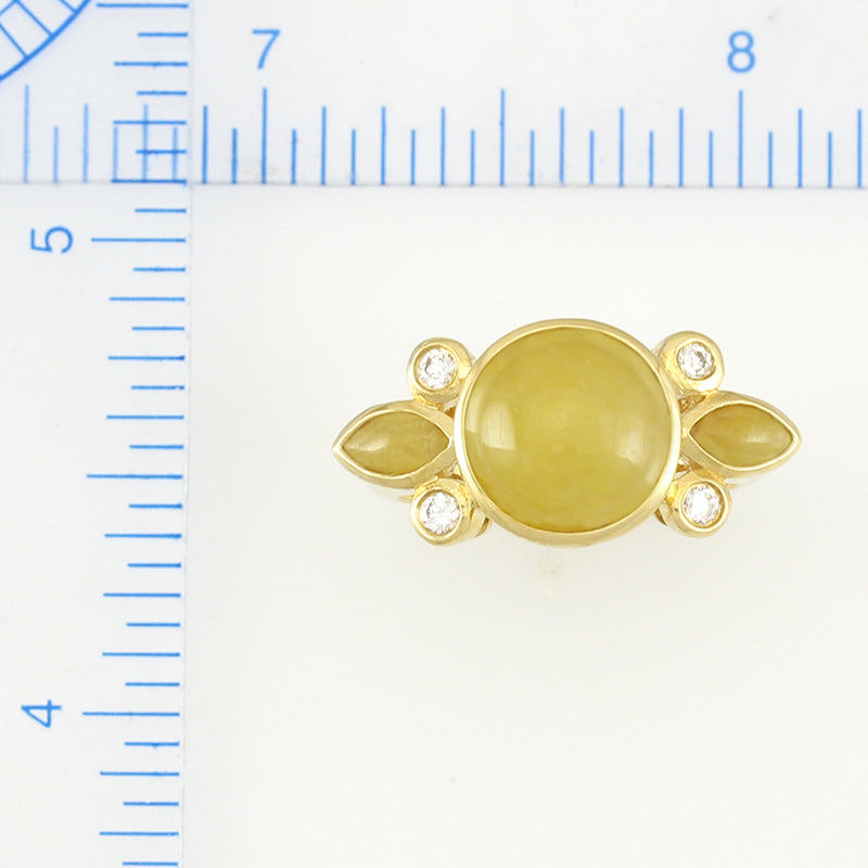 18K Yellow Gold Yellow Jadeite Jade Ring | UPC #341937
