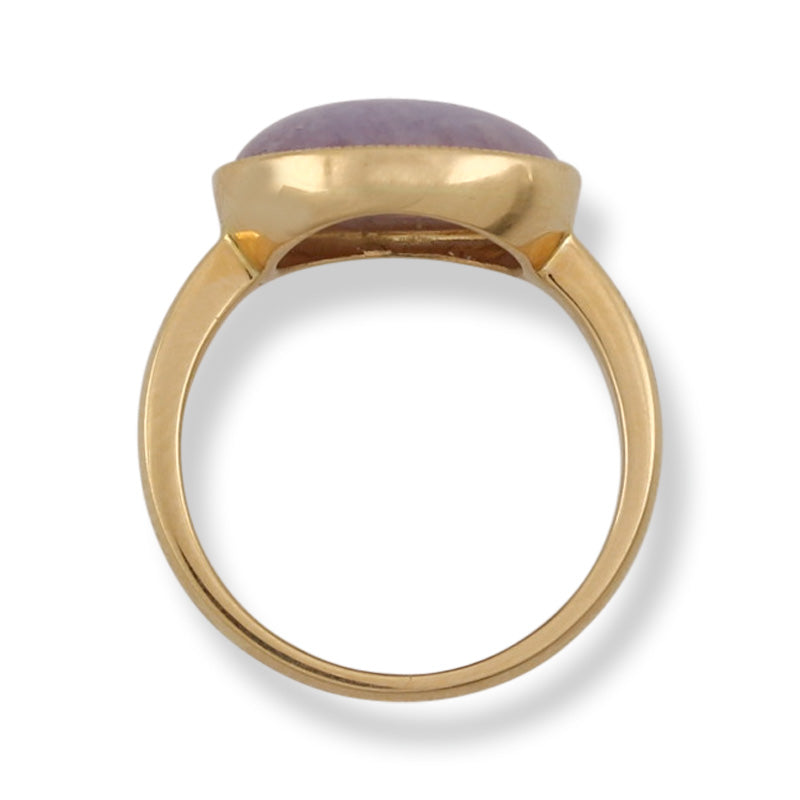 14K Yellow Gold Lavender Jadeite Jade Ring for Women | UPC #377585