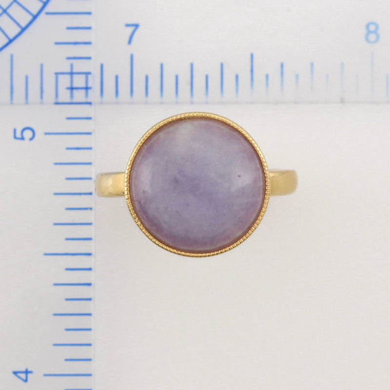 14K Yellow Gold Lavender Jadeite Jade Ring for Women | UPC #377585