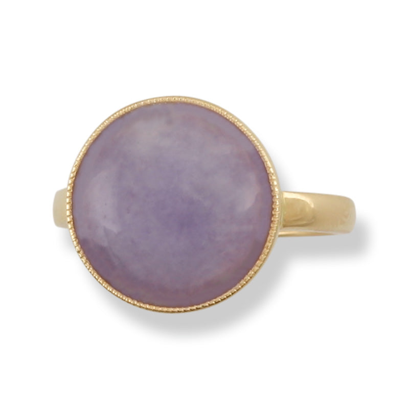 14K Yellow Gold Lavender Jadeite Jade Ring for Women | UPC #377585