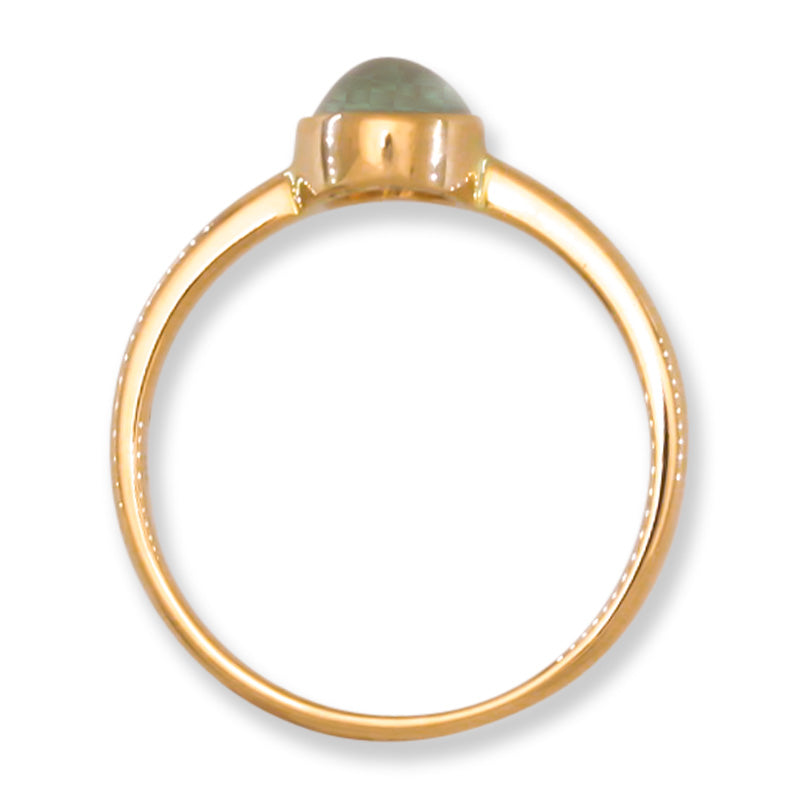 Ice Jadeite Jade 14K Yellow Gold Solitaire ring | UPC #397248