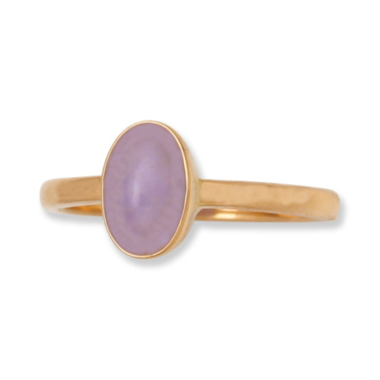Lavender Jadeite Jade Ring in 14K Yellow Gold | Purple Jade Jewelry for Women | UPC #397170