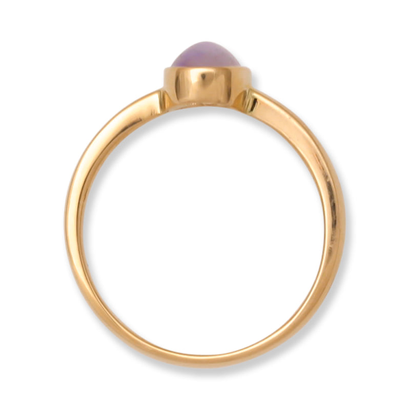 Lavender Jadeite Jade Ring in 14K Yellow Gold | Purple Jade Jewelry for Women | UPC #397170