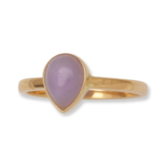 Lavender Jadeite Jade Ring in 14K Yellow Gold | Purple Jade Jewelry for Women | UPC #397187