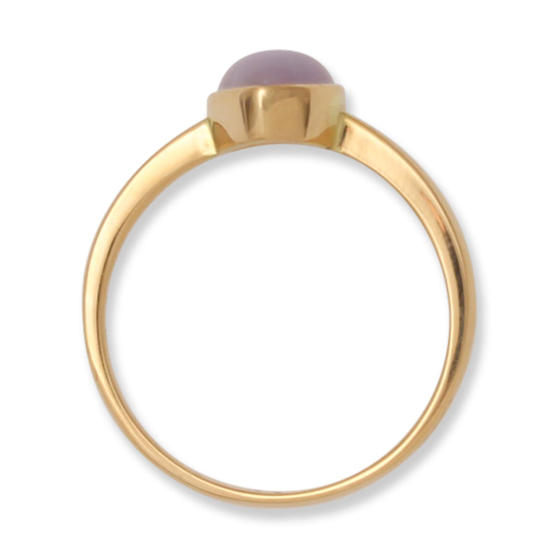Lavender Jadeite Jade Ring in 14K Yellow Gold | Purple Jade Jewelry for Women | UPC #397187