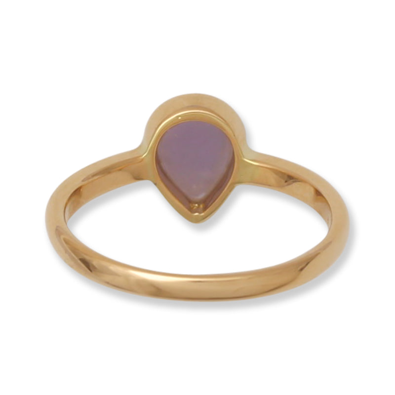 Lavender Jadeite Jade Ring in 14K Yellow Gold | Purple Jade Jewelry for Women | UPC #397187