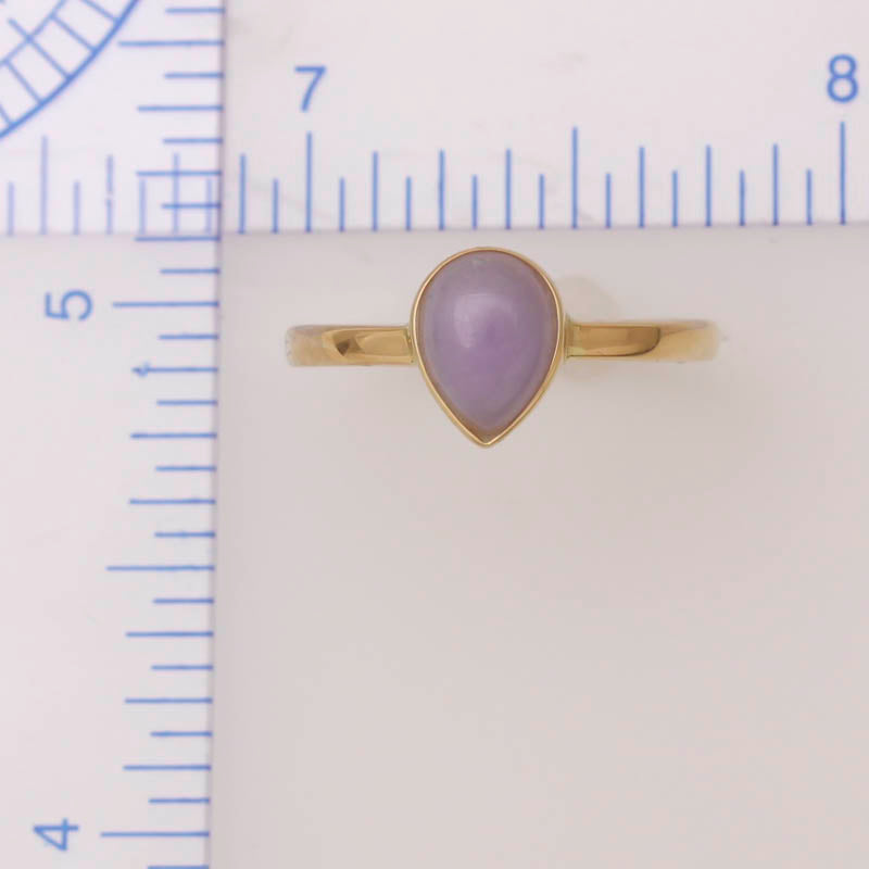 Lavender Jadeite Jade Ring in 14K Yellow Gold | Purple Jade Jewelry for Women | UPC #397187