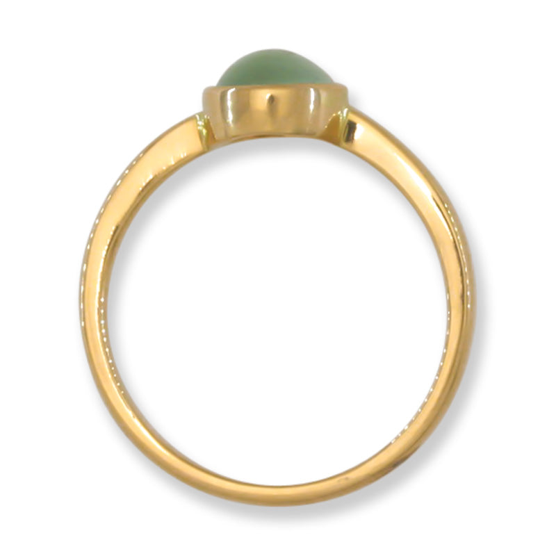 Water Jadeite Jade 14K Yellow Gold Solitaire ring | UPC #392311