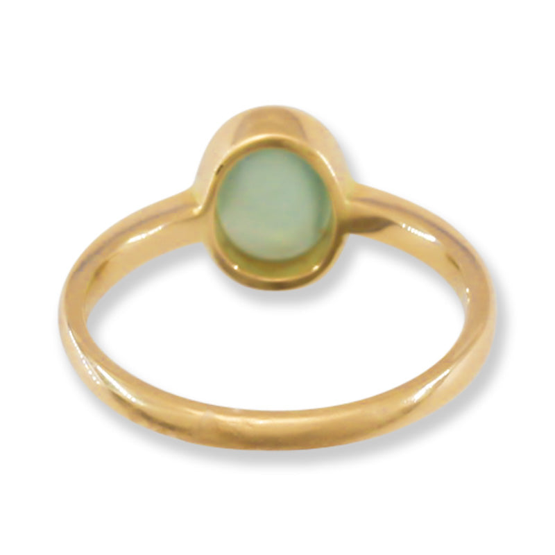 Water Jadeite Jade 14K Yellow Gold Solitaire ring | UPC #392311