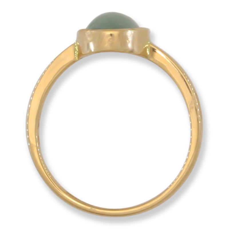 Water Jadeite Jade 14K Yellow Gold Solitaire Ring | UPC #392304