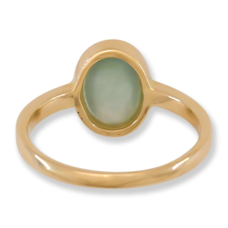 Water Jadeite Jade 14K Yellow Gold Solitaire Ring | UPC #392304