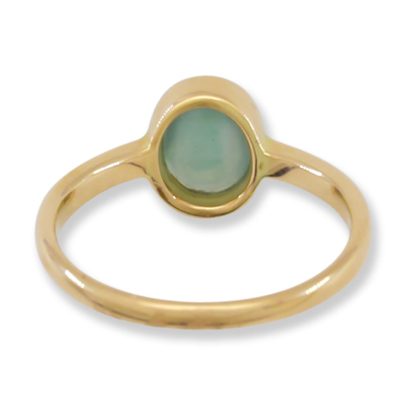 Water Jadeite Jade 14K Yellow Gold Solitaire ring | UPC #397231