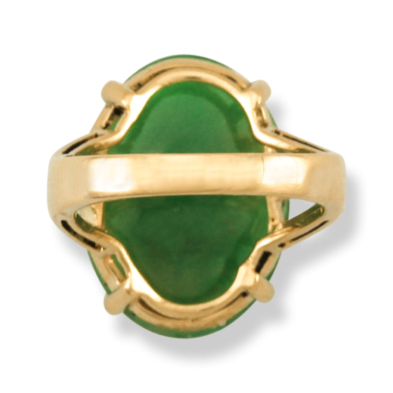 Jadeite Jade Fashion Ring for Women in 14K Yellow Gold | UPC #390515