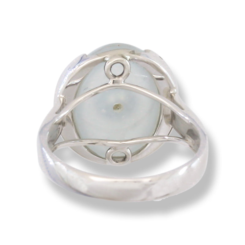 18K White Gold Ice Jadeite Jade, Diamond and Ruby Ring for Women | UPC #392151