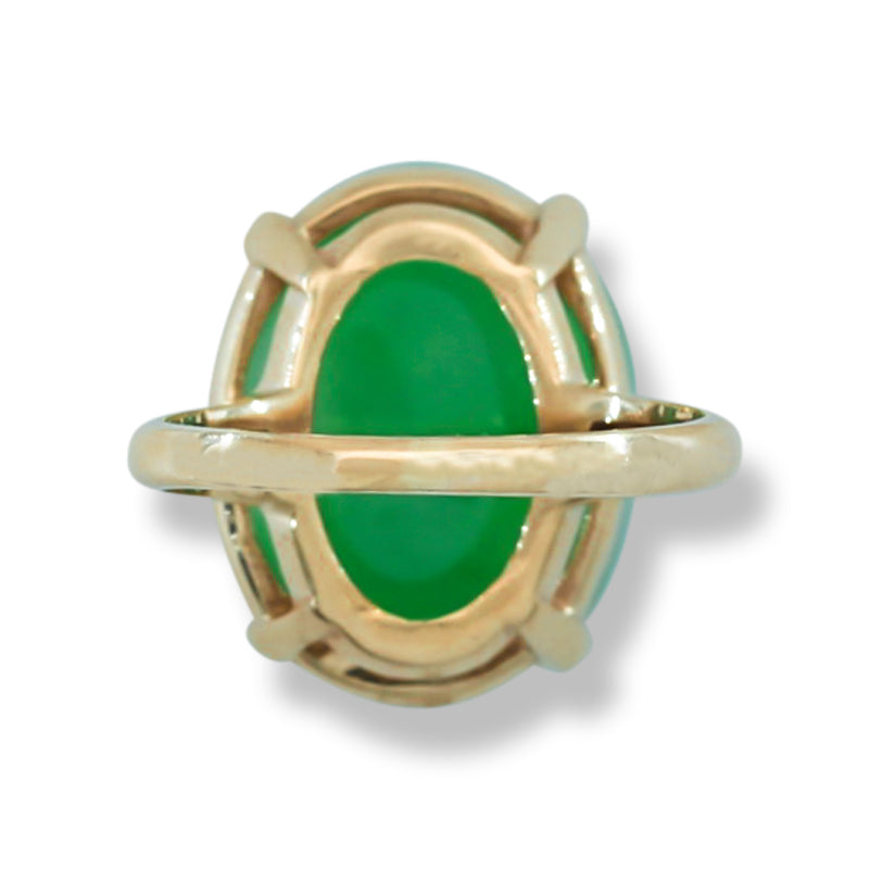 VINTAGE GREEN JADEITE JADE 14K YELLOW GOLD RING UPC #395039