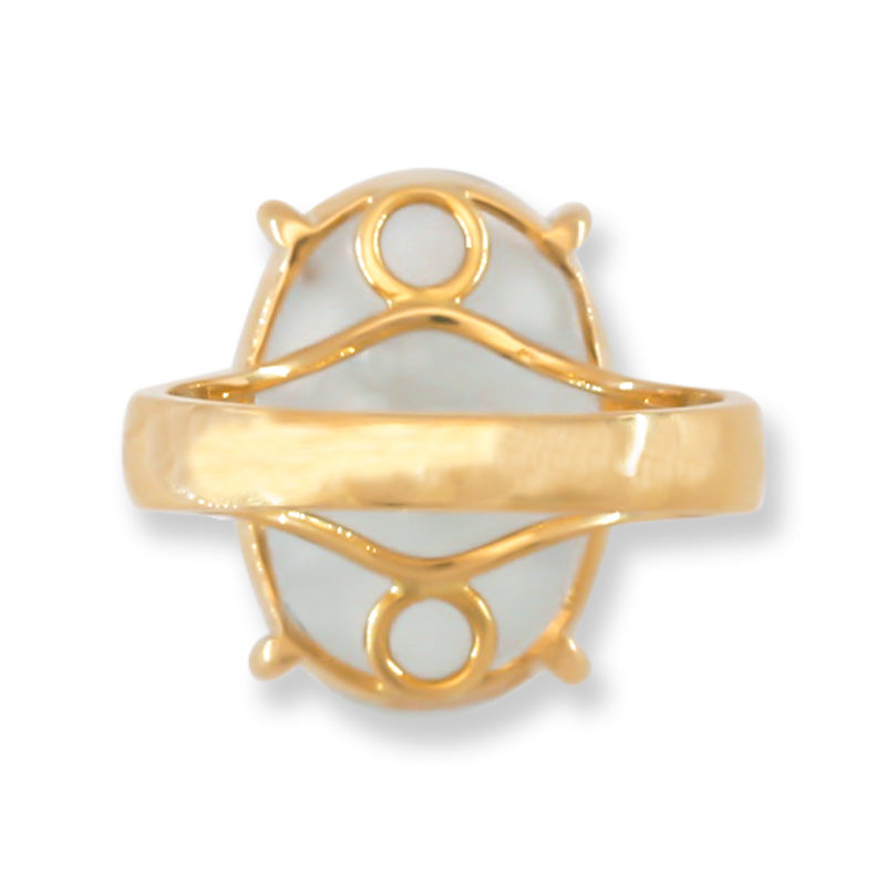 Ice Jadeite Jade Carved Floral 18k Yellow Gold Ring UPC #396142