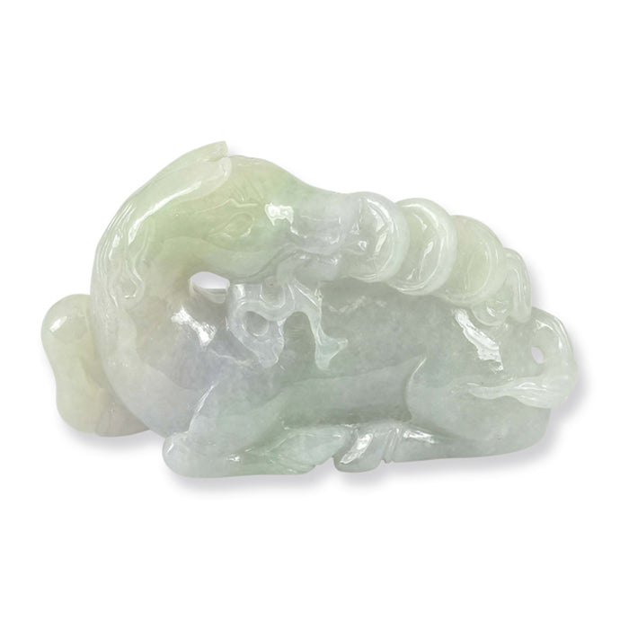 GREEN & LAVENDER JADEITE JADE HORSE STATUARY UPC #357471
