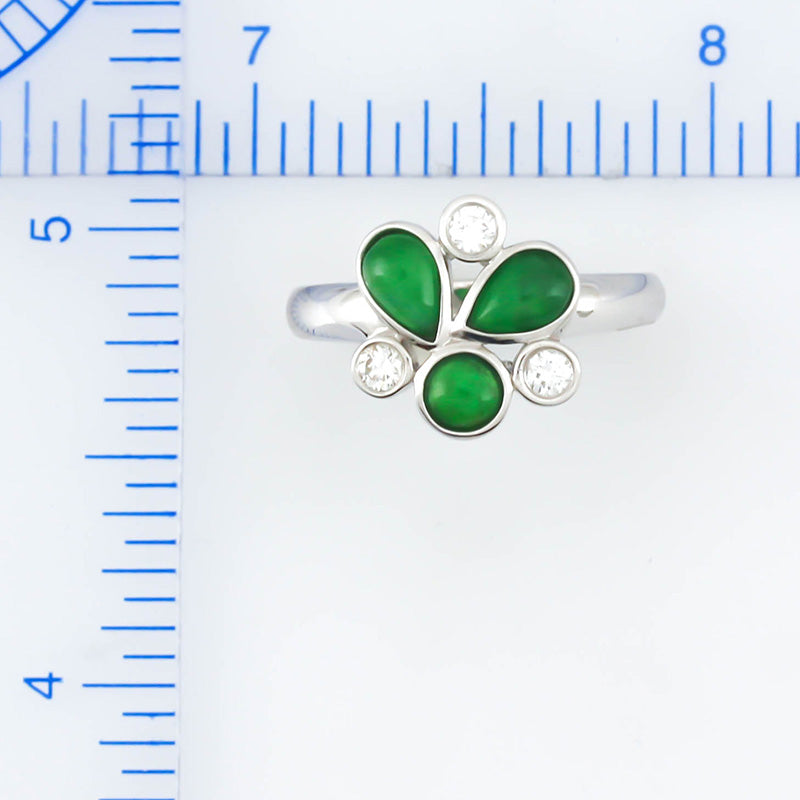 Green Jadeite Jade 18K White Gold Ring | UPC #407350