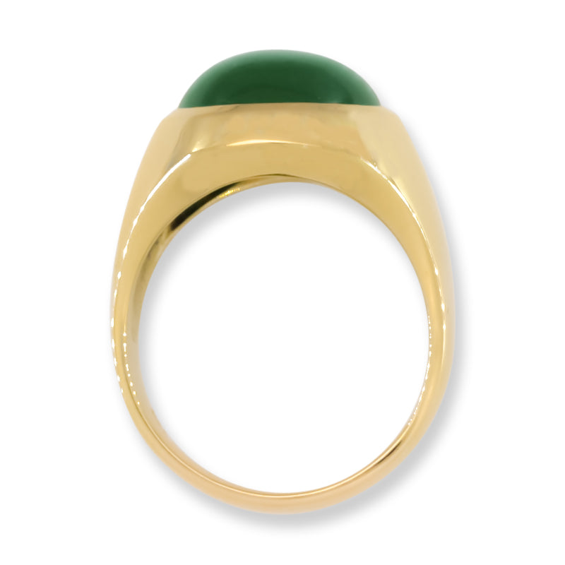 Estate Jade Ring | Vintage Green Jadeite Jade Ring in 14K Yellow Gold | UPC #196445