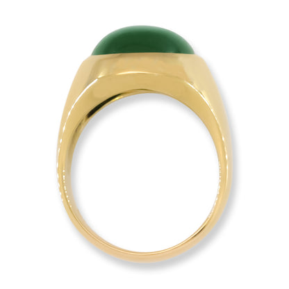 Estate Jade Ring | Vintage Green Jadeite Jade Ring in 14K Yellow Gold | UPC #196445