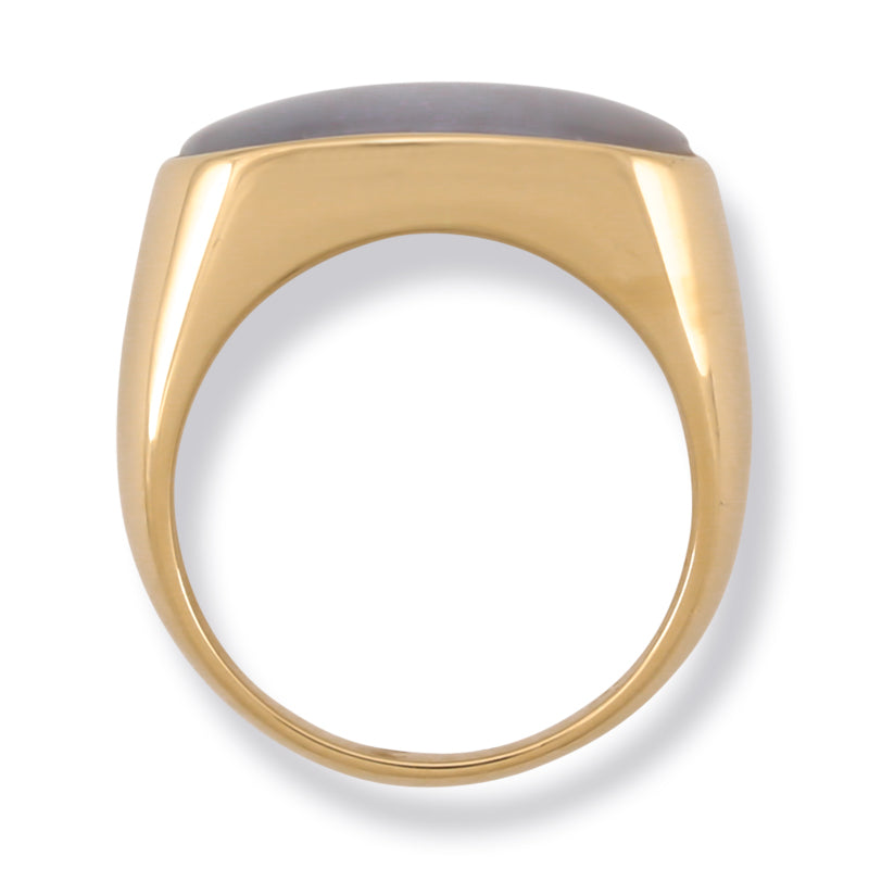 14K YELLOW GOLD LAVENDER JADEITE JADE SADDLE RING UPC #379077