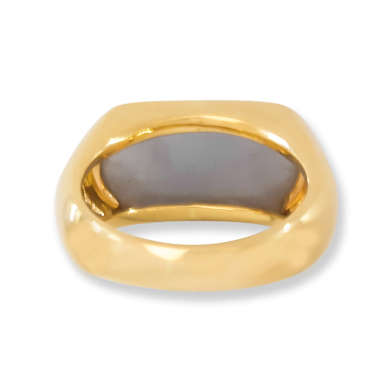 Lavender Jadeite Jade Saddle Ring in 14K Yellow Gold | UPC #406377